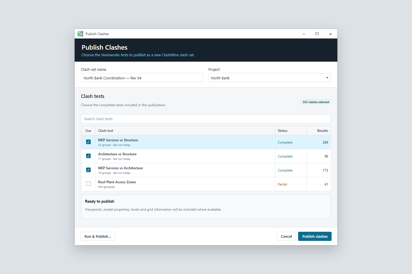 Vue produit illustrée utilisant des données de projet d’exemple.